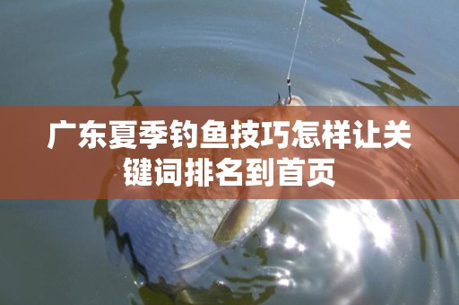广东夏季钓鱼技巧怎样让关键词排名到首页