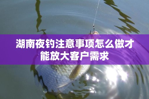 湖南夜钓注意事项怎么做才能放大客户需求