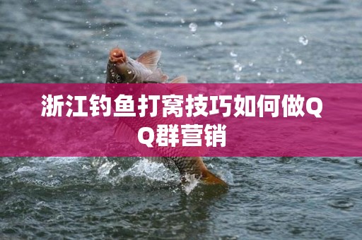 浙江钓鱼打窝技巧如何做QQ群营销