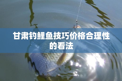 甘肃钓鲤鱼技巧价格合理性的看法