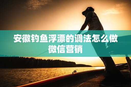 安徽钓鱼浮漂的调法怎么做微信营销