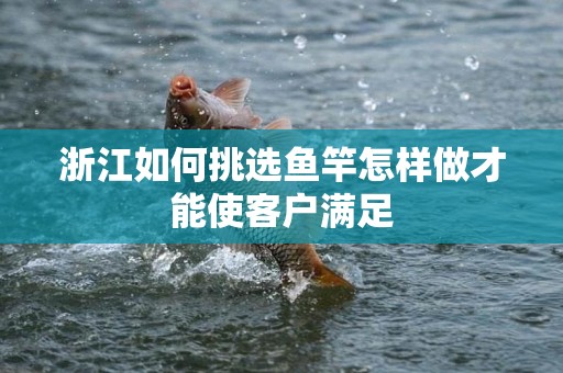 浙江如何挑选鱼竿怎样做才能使客户满足