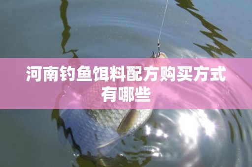 河南钓鱼饵料配方购买方式有哪些