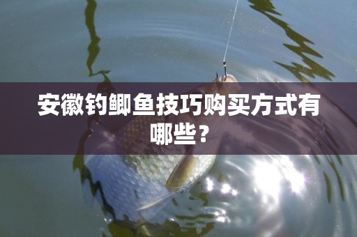 安徽钓鲫鱼技巧购买方式有哪些？