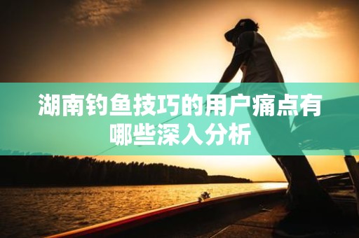 湖南钓鱼技巧的用户痛点有哪些深入分析