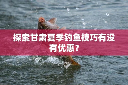 探索甘肃夏季钓鱼技巧有没有优惠？