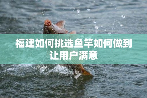 福建如何挑选鱼竿如何做到让用户满意
