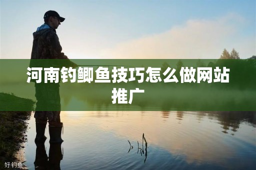 河南钓鲫鱼技巧怎么做网站推广