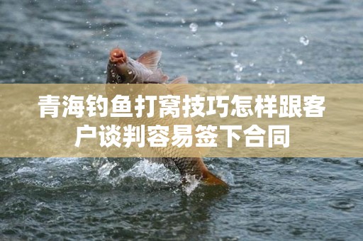 青海钓鱼打窝技巧怎样跟客户谈判容易签下合同