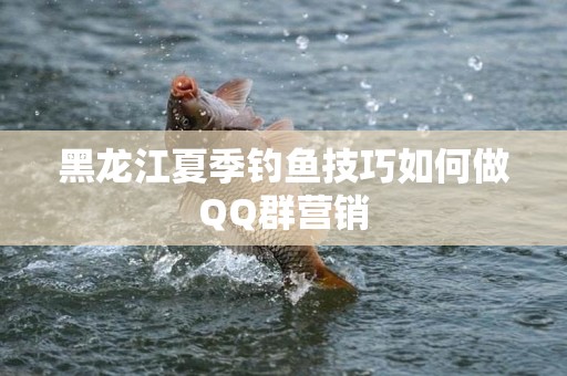 黑龙江夏季钓鱼技巧如何做QQ群营销