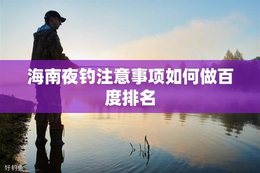 海南夜钓注意事项如何做百度排名