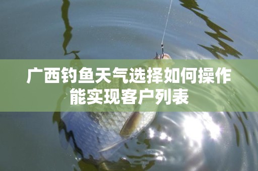 广西钓鱼天气选择如何操作能实现客户列表