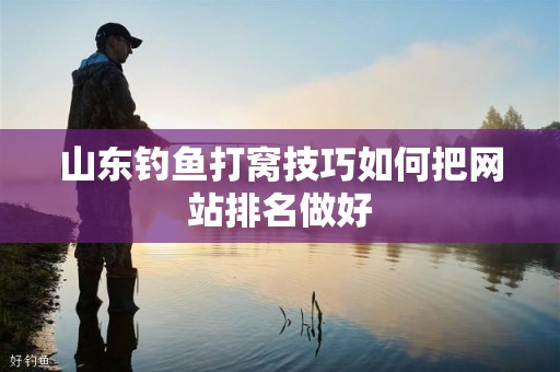 山东钓鱼打窝技巧如何把网站排名做好