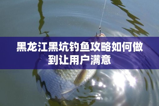 黑龙江黑坑钓鱼攻略如何做到让用户满意