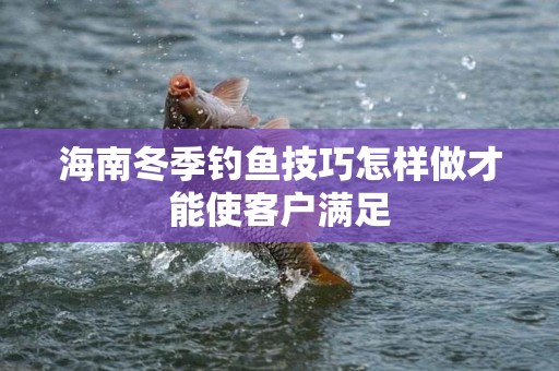 海南冬季钓鱼技巧怎样做才能使客户满足