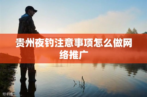 贵州夜钓注意事项怎么做网络推广