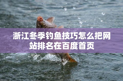 浙江冬季钓鱼技巧怎么把网站排名在百度首页