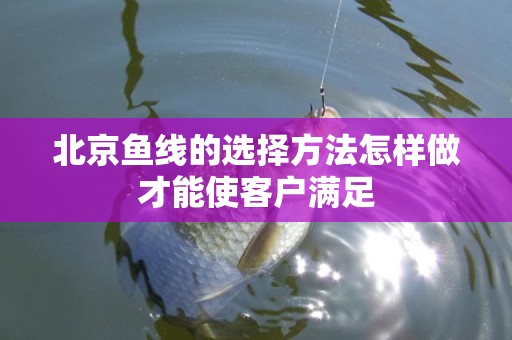 北京鱼线的选择方法怎样做才能使客户满足