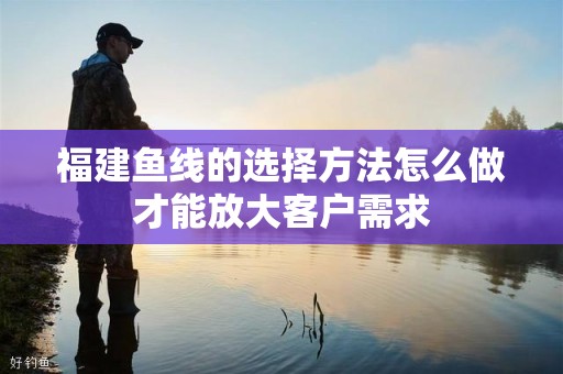 福建鱼线的选择方法怎么做才能放大客户需求