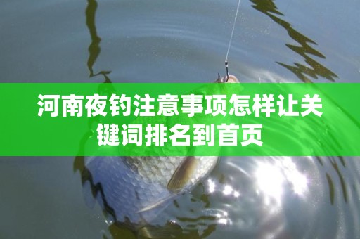 河南夜钓注意事项怎样让关键词排名到首页