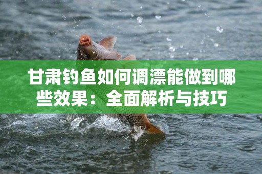 甘肃钓鱼如何调漂能做到哪些效果：全面解析与技巧