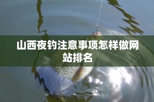 山西夜钓注意事项怎样做网站排名