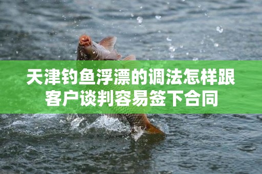 天津钓鱼浮漂的调法怎样跟客户谈判容易签下合同