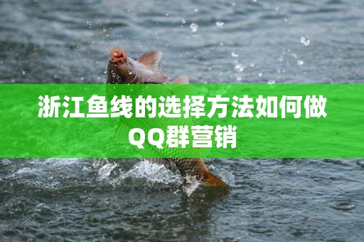 浙江鱼线的选择方法如何做QQ群营销