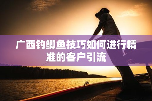 广西钓鲫鱼技巧如何进行精准的客户引流