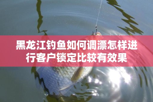黑龙江钓鱼如何调漂怎样进行客户锁定比较有效果