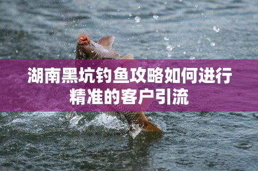 湖南黑坑钓鱼攻略如何进行精准的客户引流
