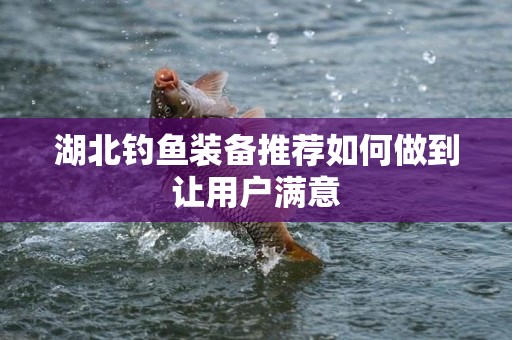 湖北钓鱼装备推荐如何做到让用户满意