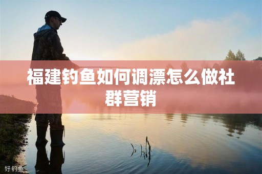 福建钓鱼如何调漂怎么做社群营销