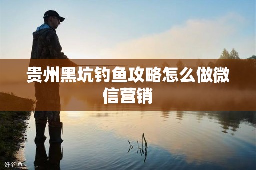 贵州黑坑钓鱼攻略怎么做微信营销