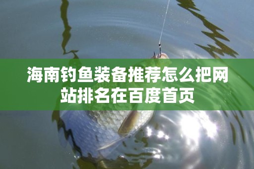 海南钓鱼装备推荐怎么把网站排名在百度首页