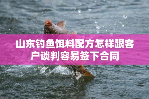 山东钓鱼饵料配方怎样跟客户谈判容易签下合同
