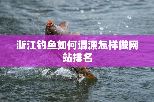 浙江钓鱼如何调漂怎样做网站排名