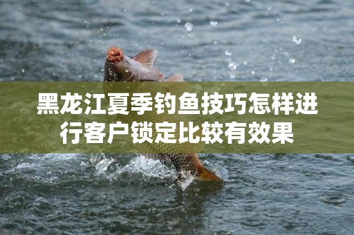 黑龙江夏季钓鱼技巧怎样进行客户锁定比较有效果