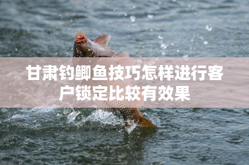 甘肃钓鲫鱼技巧怎样进行客户锁定比较有效果