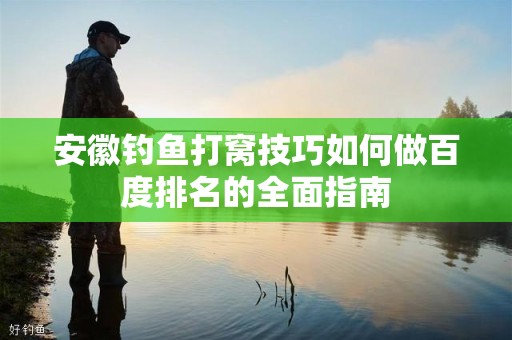 安徽钓鱼打窝技巧如何做百度排名的全面指南