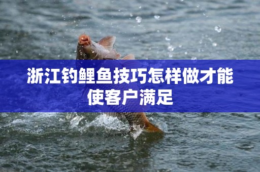 浙江钓鲤鱼技巧怎样做才能使客户满足