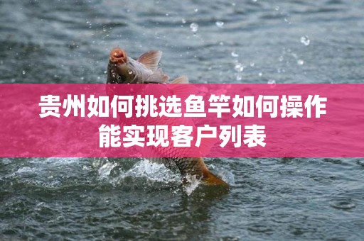 贵州如何挑选鱼竿如何操作能实现客户列表
