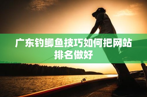 广东钓鲫鱼技巧如何把网站排名做好
