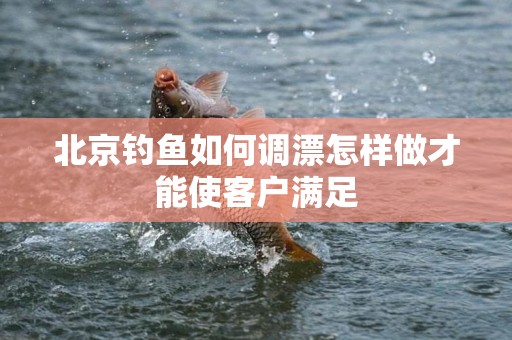 北京钓鱼如何调漂怎样做才能使客户满足