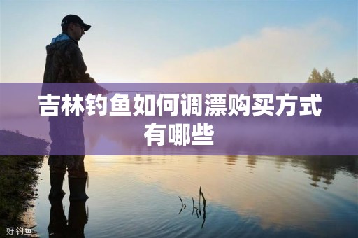 吉林钓鱼如何调漂购买方式有哪些