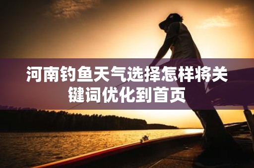 河南钓鱼天气选择怎样将关键词优化到首页