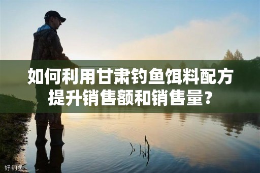 如何利用甘肃钓鱼饵料配方提升销售额和销售量？