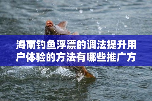 海南钓鱼浮漂的调法提升用户体验的方法有哪些推广方式有哪些
