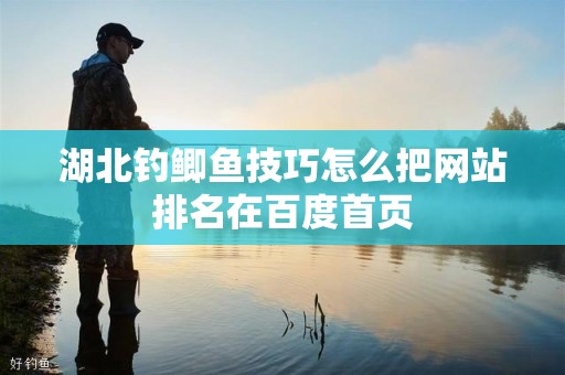 湖北钓鲫鱼技巧怎么把网站排名在百度首页