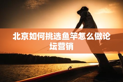 北京如何挑选鱼竿怎么做论坛营销